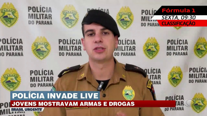 Policiais invadem vídeo ao vivo de jovens mostrando armas nas redes sociais 26/04/2023 21:41:35