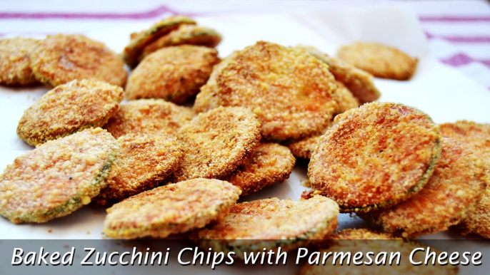 Baked Zucchini Chips with Parmesan Cheese - Easy Zucchini Appetizer Recipe