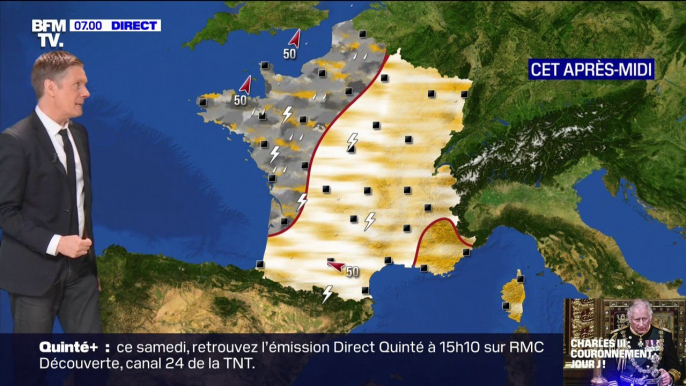 Ce samedi, des précipitations attendues sur une large partie du territoire et des orages dans le Sud-Ouest