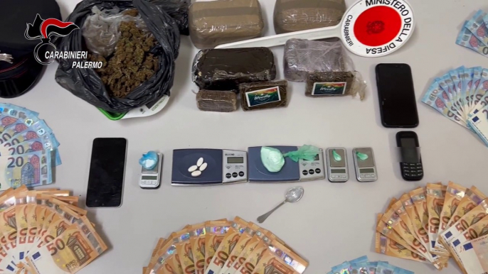 Sequestrati nel palermitano 4 chili di droga, 2 arresti e 4 denunce