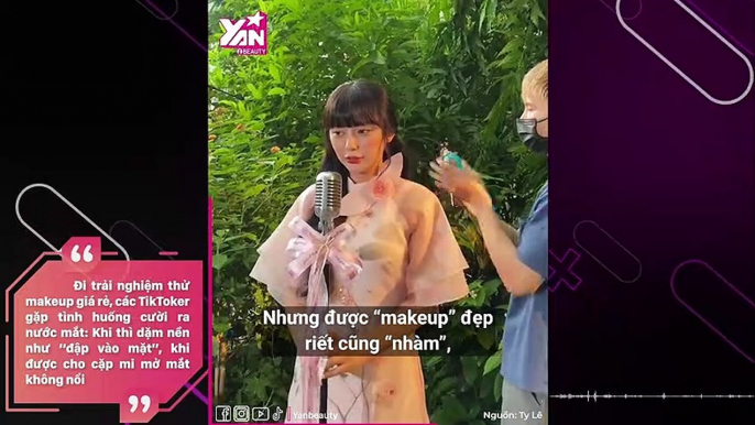 Đi trải nghiệm thử makeup giá rẻ, các TikToker gặp tình huống cười ra nước mắt: Khi thì dặm nền như “đập vào mặt”, khi được cho cặp mi mở mắt không nổi