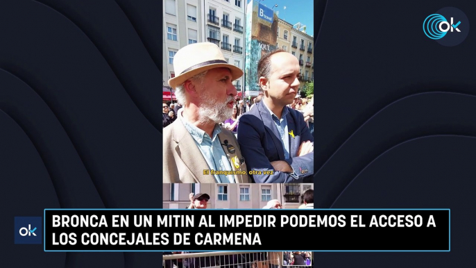 Bronca en un mitin al impedir Podemos el acceso a los concejales de Carmena