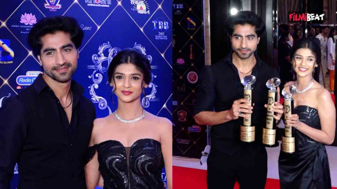 Pranali Rathod and Harshad Chopda Looking cute Together at Mumbai Achievers Awards 2023