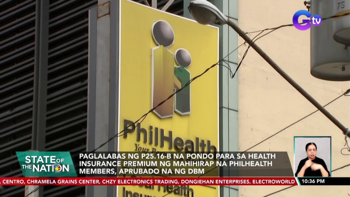 Paglalabas ng P25.16-B na pondo para sa health insurance premium ng mahihirap na Philhealth members, aprubado na ng DBM | SONA