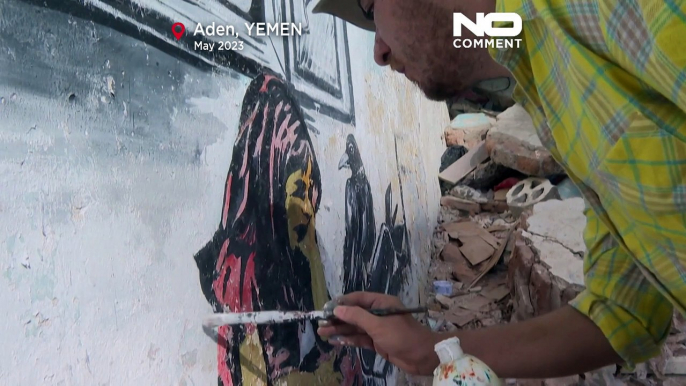 Kunst zwischen den Trümmern: Straßenkünstler aus Jemen malt die Opfer des Krieges