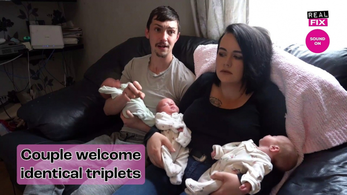 Adorable IDENTICAL TRIPLETS defy one in 200 MILLION odds!