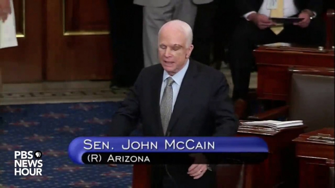 John McCain addreses the Senate after returning from cancer diagnosis