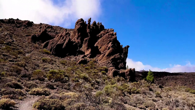 4K volcano  hills beautiful background