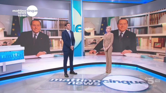 Italian news presenter holds back tears as she announces Berlusconi’s death