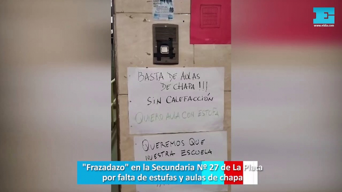 Frazadazo en la Secundaria Nº 27 de La Plata por falta de estufas y aulas de chapa