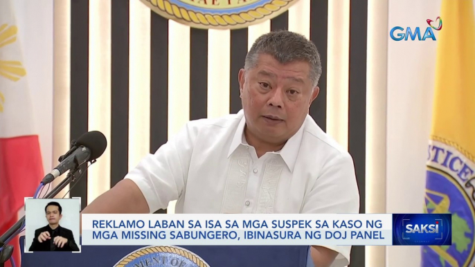 Reklamo laban sa isa sa mga suspek sa kaso ng mga missing sabungero, ibinasura ng DOJ panel | Saksi