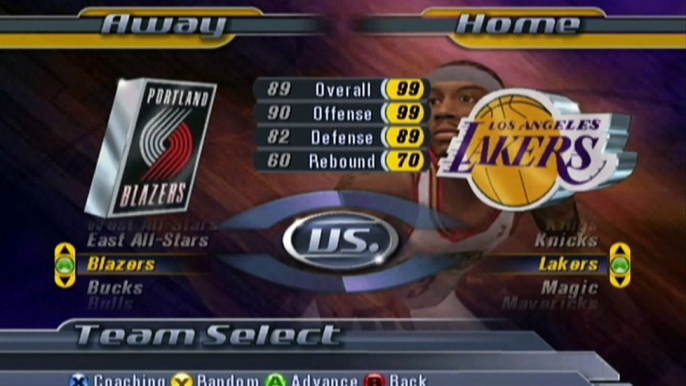 NBA Inside Drive 2004 Blazers vs Lakers