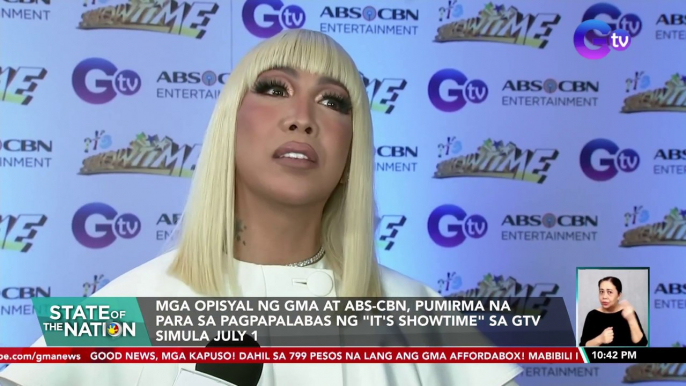 Mga opisyal ng GMA at ABS-CBN, pumirma na para sa pagpapalabas ng "It's Showtime" SA GTV simula July 1 | SONA