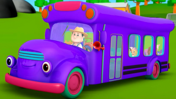 Wheels On The Bus Go Round And Round Nursery Rhyme for Kids