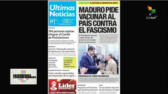 Enclave Mediática 28-05: Venezuela entrega Premio Nacional de Periodismo 2023