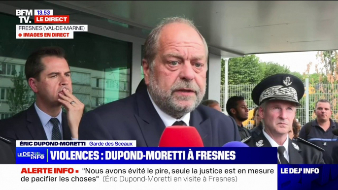 Éric Dupond-Moretti: "Certains irresponsables qui tendent à discréditer la police et la justice ont une responsabilité morale dans ce qui arrive aujourd'hui"