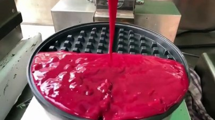 Red Velvet Icecream Waffle _ Indian Street Food _ #youtubeshorts #shorts #short