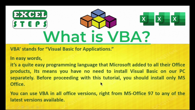 00 - What is VBA in Excel l Why Should We Learn Excel VBA