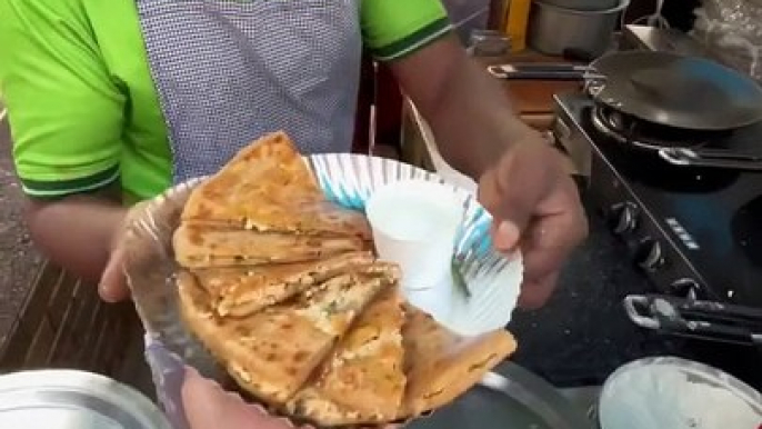 Mumbai Biggest Aaloo Mutter Paneer Paratha _ Indian Street Food _ #shorts #youtubeshorts