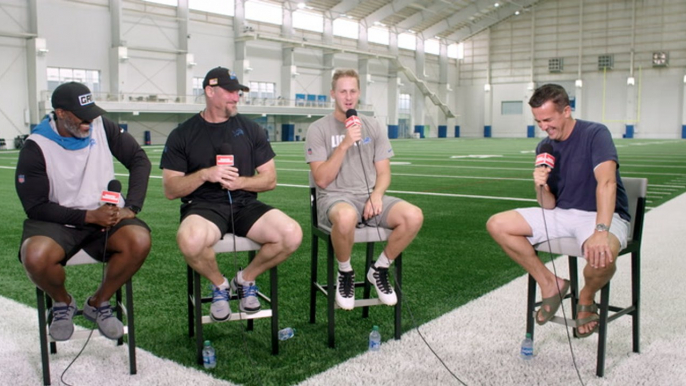 Jared Goff, Dan Campbell and Brad Holmes Discuss the ’Kneecaps’ Press Conference