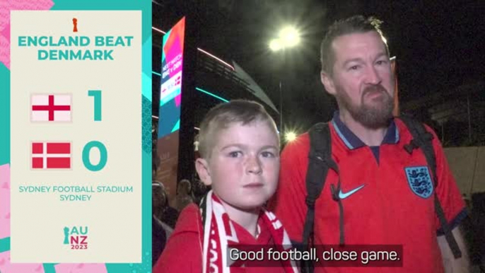 Fans react to England's narrow 1-0 win over Denmark in Sydney