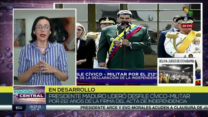 Mandatario Nicolás Maduro lideró el desfile cívico-militar en Venezuela