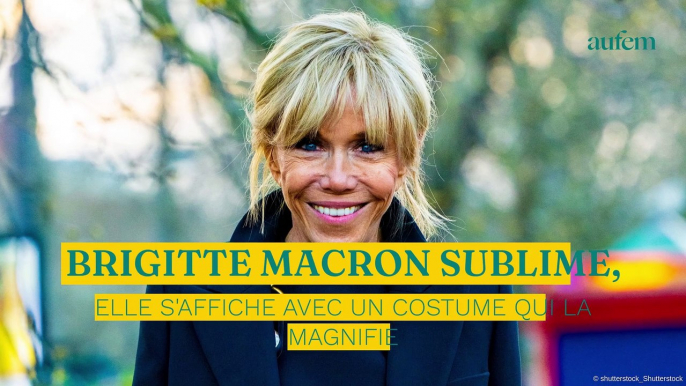 Brigitte Macron sublime, elle s'affiche avec un costume qui la magnifie