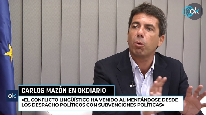 Carlos Mazón: «El conflicto lingüístico ha venido alimentándose desde los despacho políticos con subvenciones políticas»