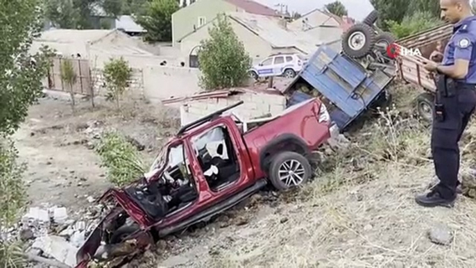 Un tracteur et une camionnette sont entrés en collision à Ağrı： 6 blessés