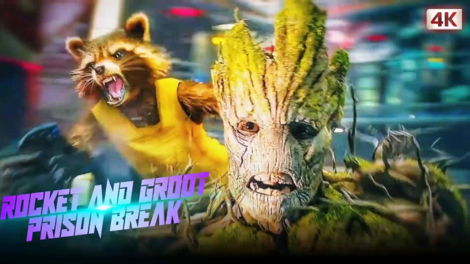 "Oh Yeah!" - Prison Break Scene - Rocket Raccoon and Groot - Guardians of the Galaxy (2014)