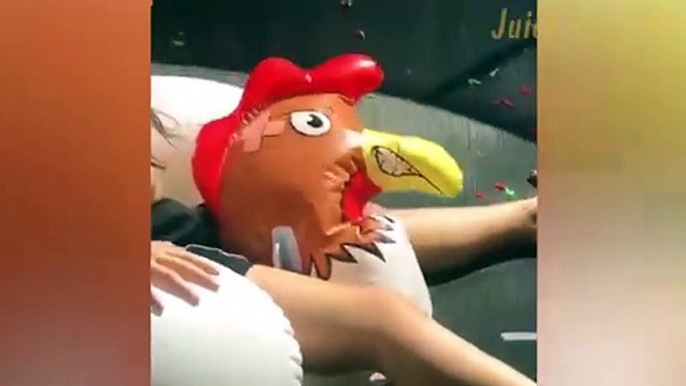 Epic failure on an inflatable rooster!