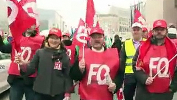 Austérité: les syndicats européens manifestent à Bruxelles, Paris et Athènes