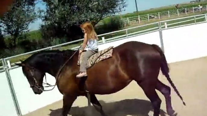 Sianna & Cessna - 3 year old girl riding 16.3 hand horse