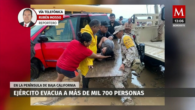 Ejército evacua a más de mil 700 personas en península de Baja California