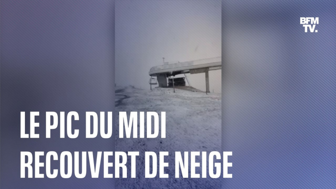 Le Pic du Midi recouvert de neige dans les Hautes-Pyrénées, quelques jours après un record de chaleur