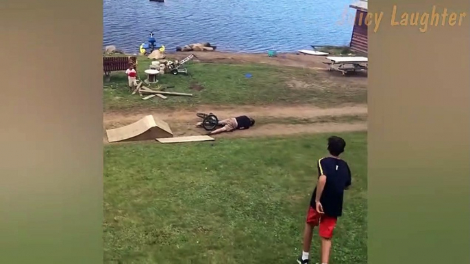 Unsuccessful bike stunt: Hilarious bike ramp crashes caught on camera!