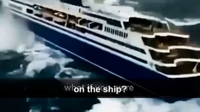 Mesmerizing Ship Bobbing at Sea: A Captivating Display of Nature's Power #extremeweather