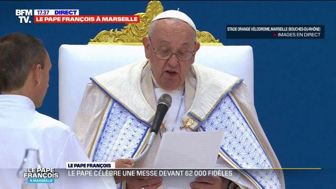 "Je tiens à exprimer ma gratitude pour l'accueil chaleureux qui m'a été réservé": le pape François conclut sa messe au stade Vélodrome à Marseille