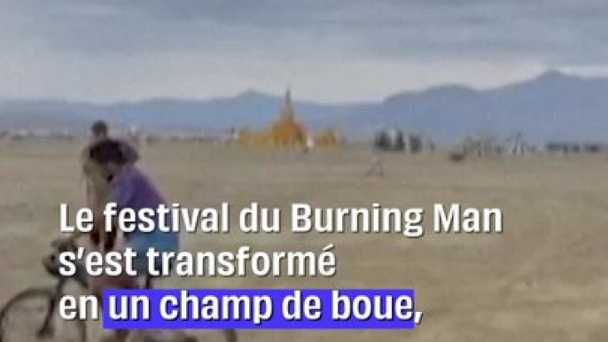 Burning man : De fortes pluies ont transformé le festival en champ de boue #short