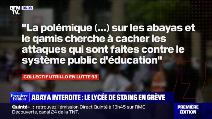 Le lycée de Stains, en Seine-Saint-Denis, en grève contre l'interdiction du port de l'abaya à l'école