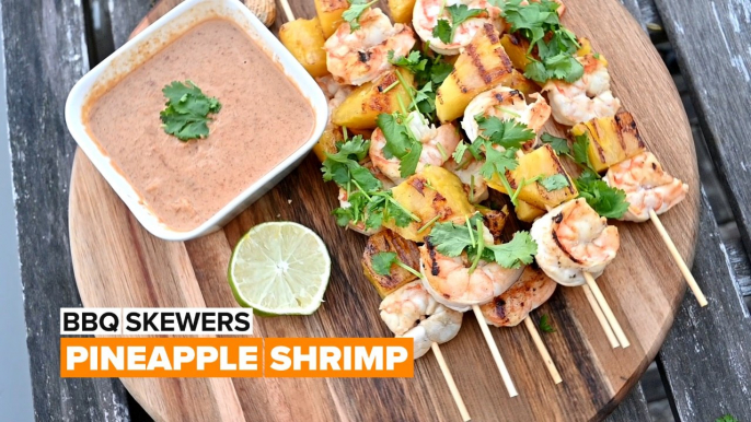 Did someone say BBQ? Pineapple shrimp skewers