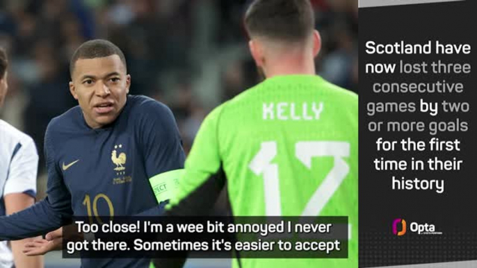 Scotland debutant Kelly frustrated not to get Mbappé penalty glory