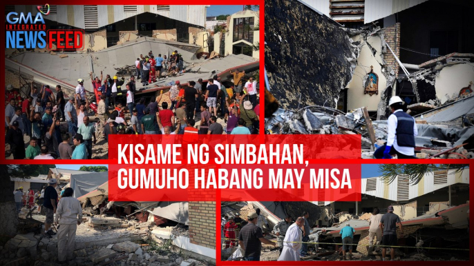 Kisame ng simbahan, gumuho habang may misa | GMA Integrated Newsfeed