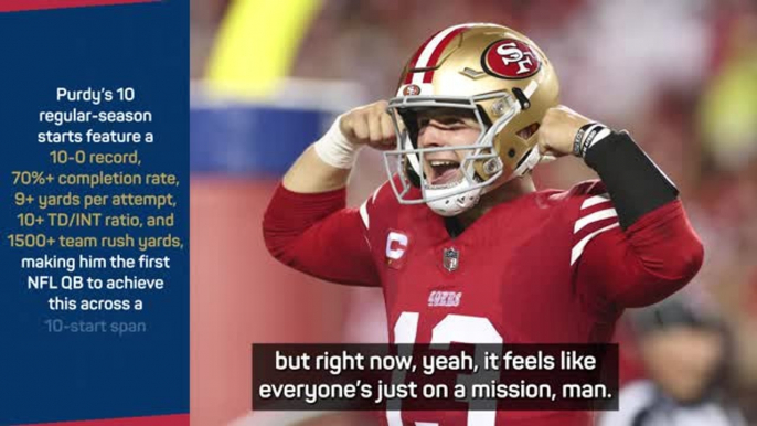 Purdy praises 49ers 'mindset' following record-breaking performance