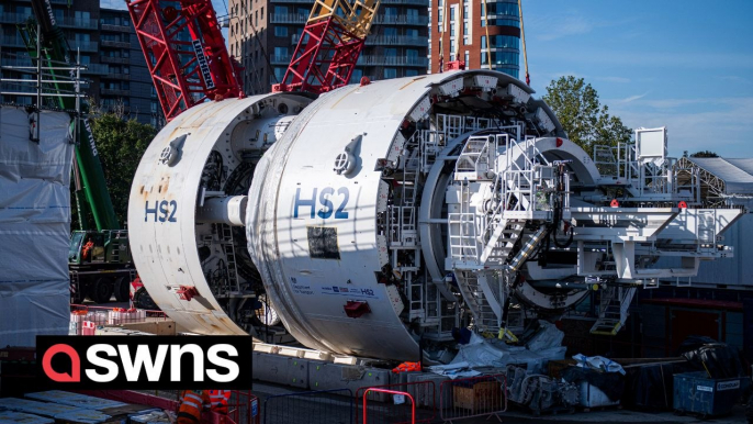 Pictures show HS2 launching 316-tonne Tunnel Boring Machine to dig under west London