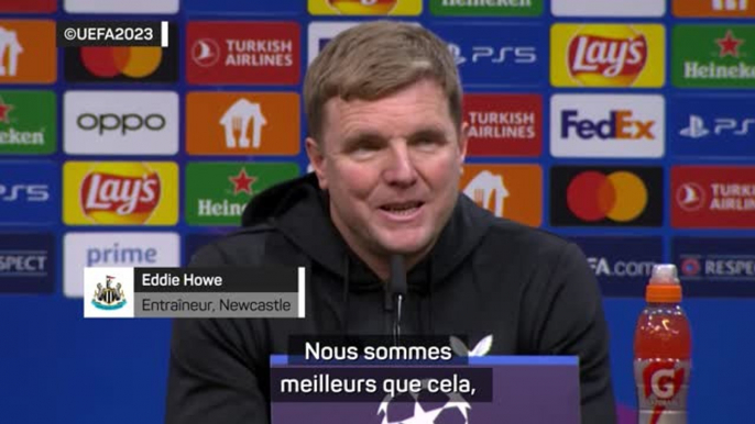 Gr. F - Howe frustré : “Dortmund n’a pas vu le meilleur Newcastle”