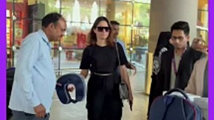 Tamannaah Bhatia looking stunning in all black attire; Spotted at the Airport!