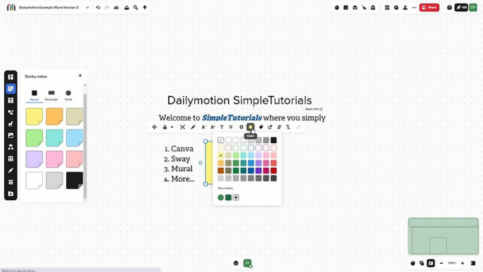 Mural Course Section 8 Adding Sticky Notes and Formatting Sticky Notes