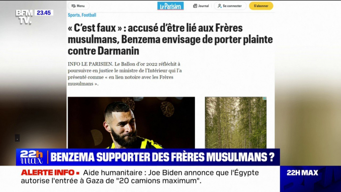 Karim Benzema envisage de porter plainte contre Gérald Darmanin, après que le ministre de l'Intérieur l'ait présenté comme "en lien notoire avec les Frères musulmans"