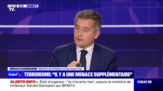 Gérald Darmanin (ministre de l’Intérieur et des Outre-mer): "Les attentats islamistes du Hamas font qu'il y a une possibilité supplémentaire d'une menace terroriste en Europe"